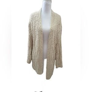 POL Long Sleeve Cream Open-Front Cardigan
